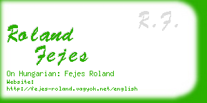 roland fejes business card